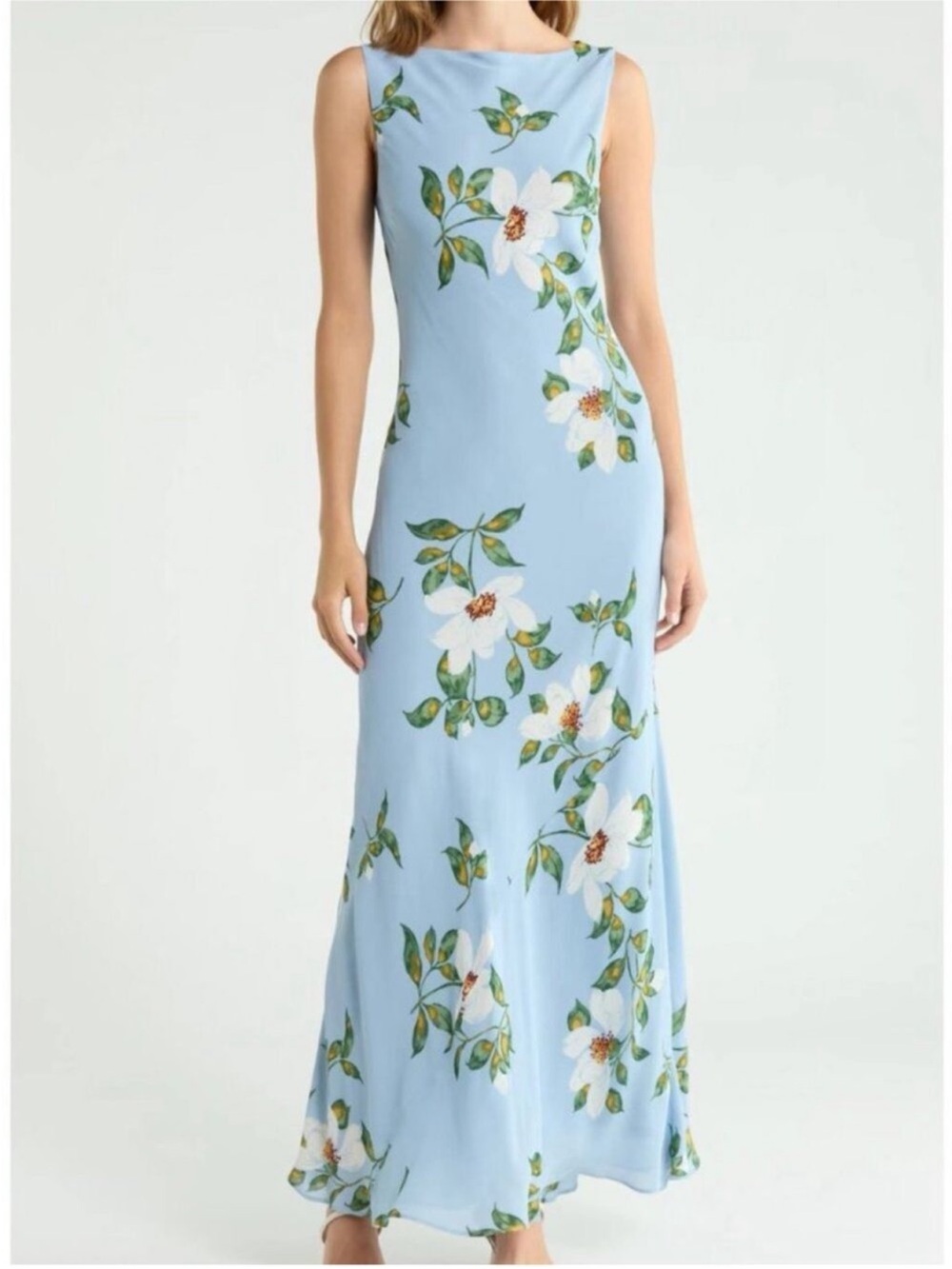 Reformation Prescott Mermaid Maxi Dress in Louisiana Blue